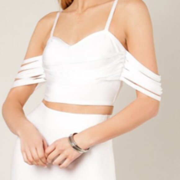 Black fringe Off Shoulder Top - Picture 3 of 3